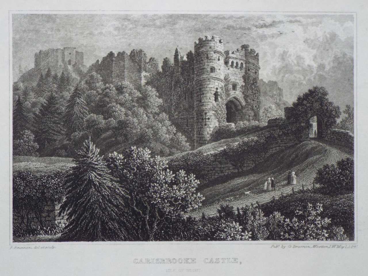 Print - Carisbrooke Castle, Isle of Wight. - Brannon