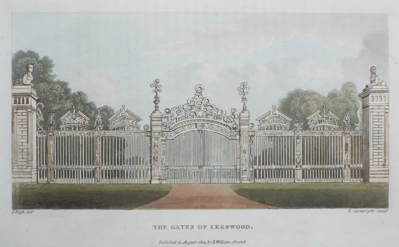 Aquatint - The Gates of Leeswood. - Cartwright