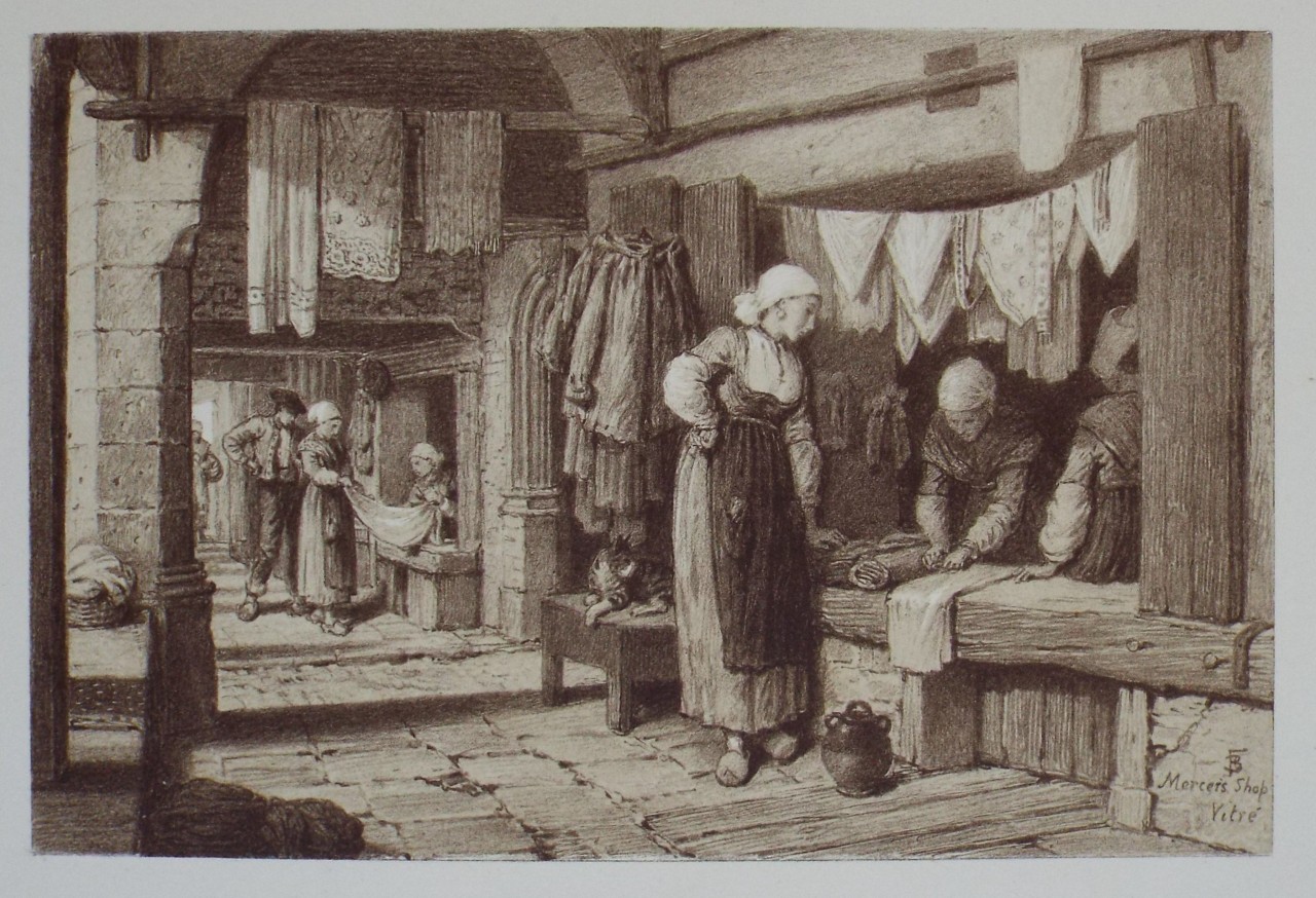 Lithograph - A Mercer's Shop. Vitre. - Foster