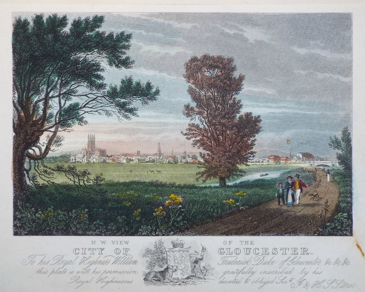Print - N.W. View. of the City of Gloucester. - Storer