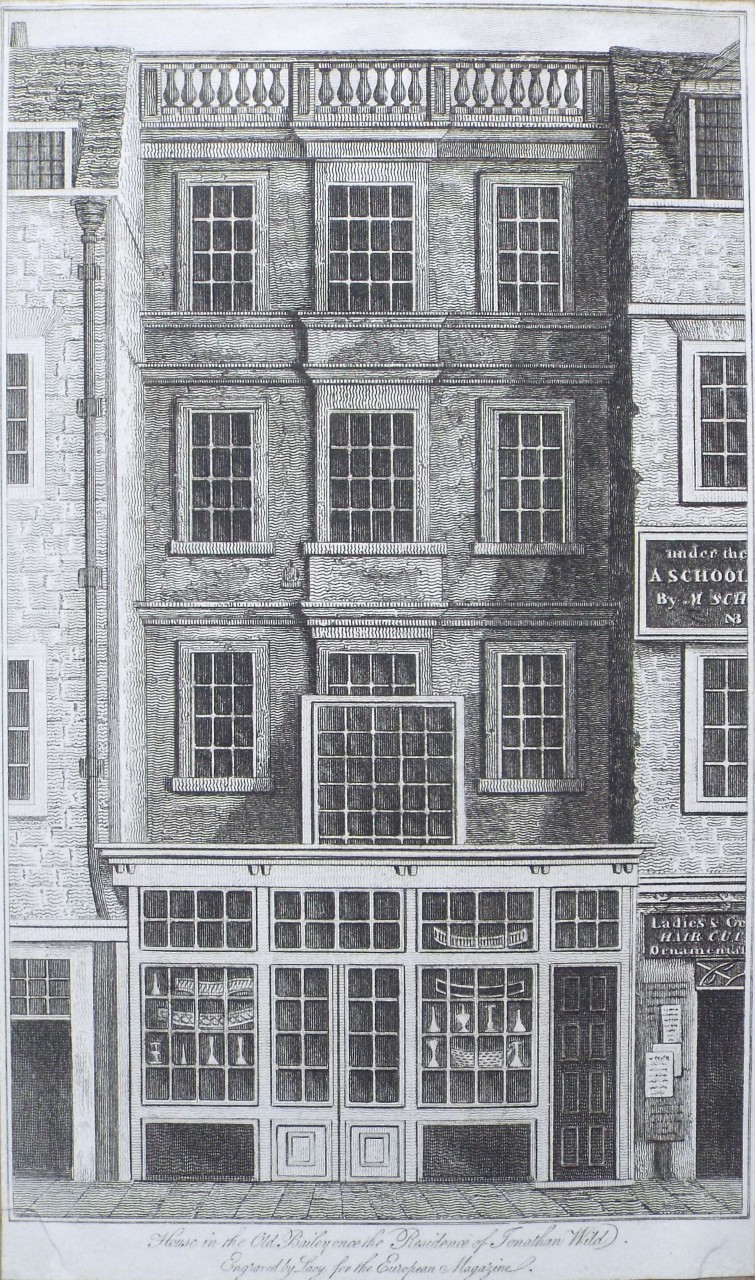 Print - House in the Old Bailey once the residence Jonathan Wild.