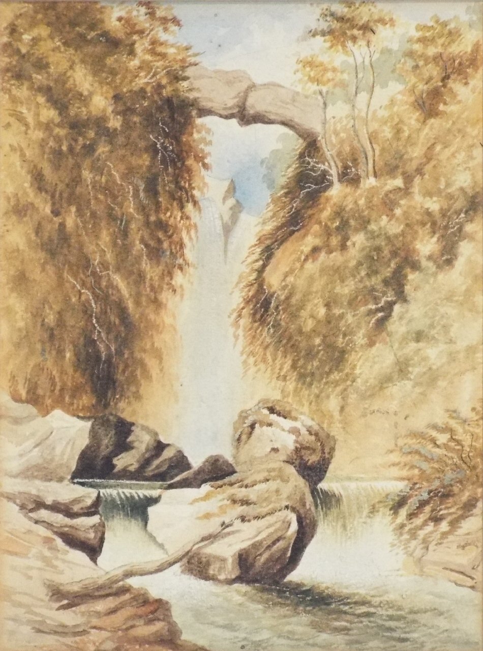 Watercolour - (River with waterfall)