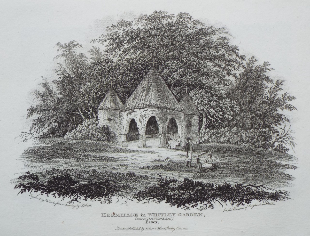 Print - Hermitage in Whitley Garden, (Seat of Thos. Walford, Esqr.) Essex. - Sands