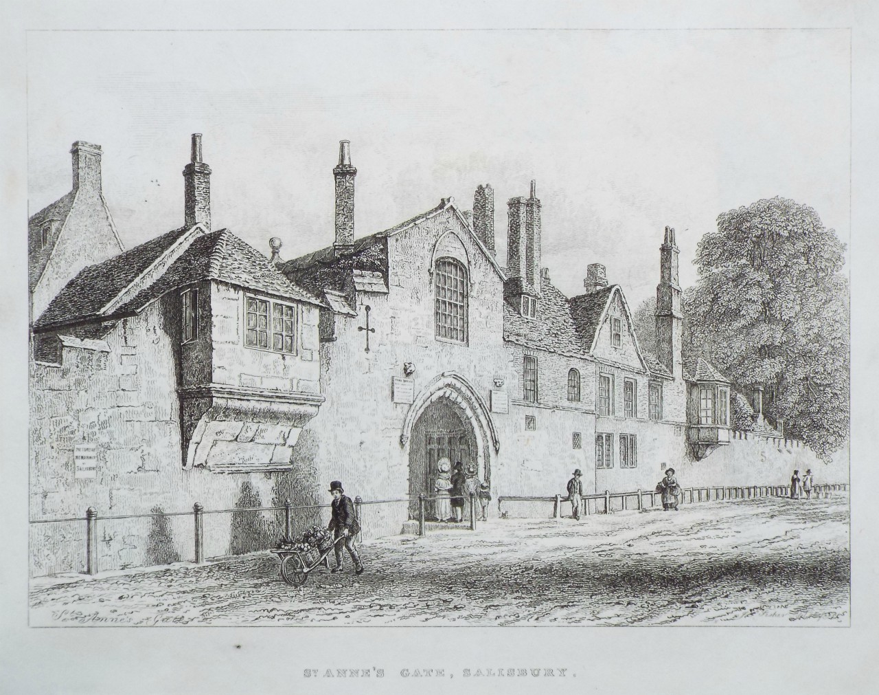Etching - St. Anne's Gate, Salisbury.