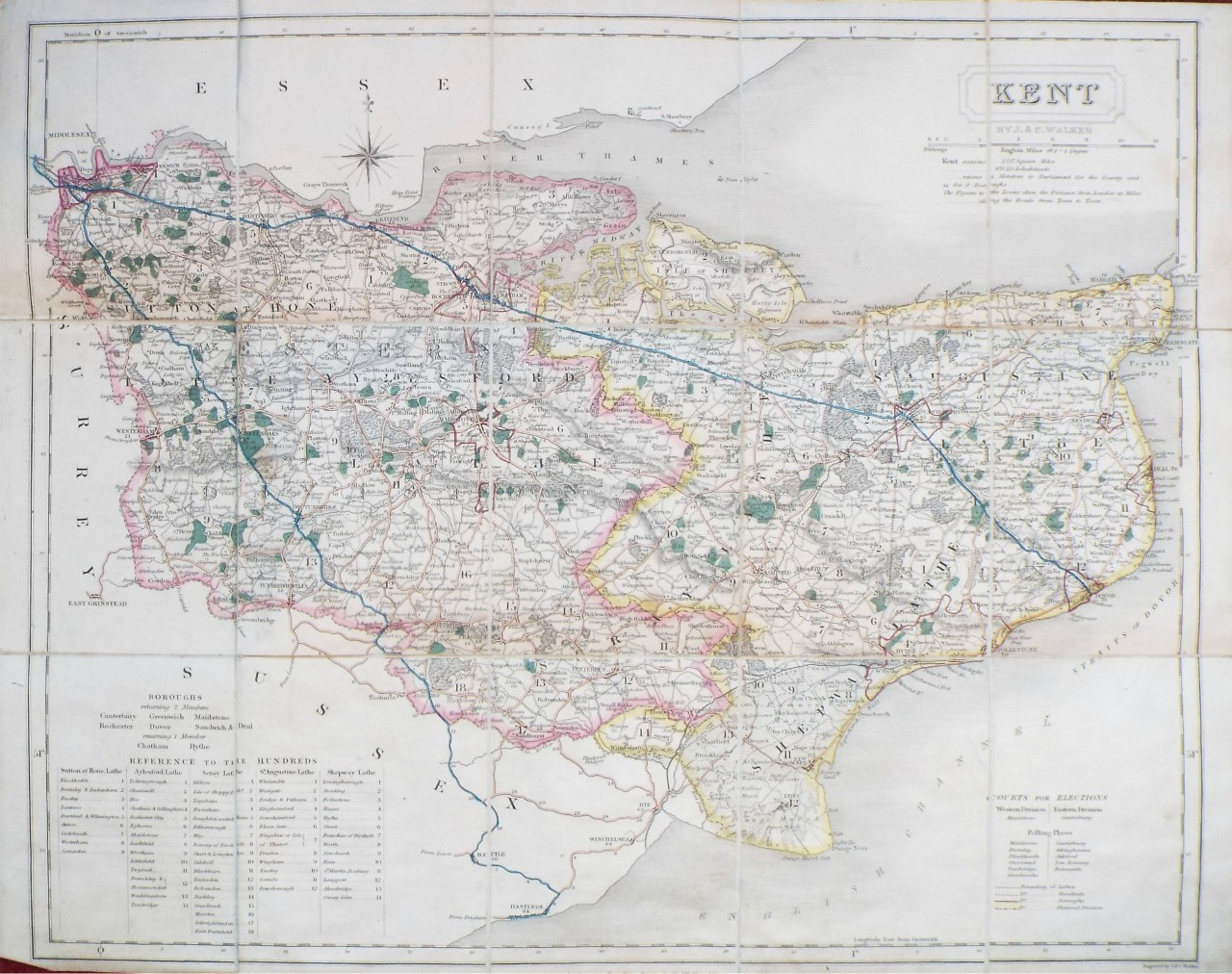 Map of Kent - J & C Walker