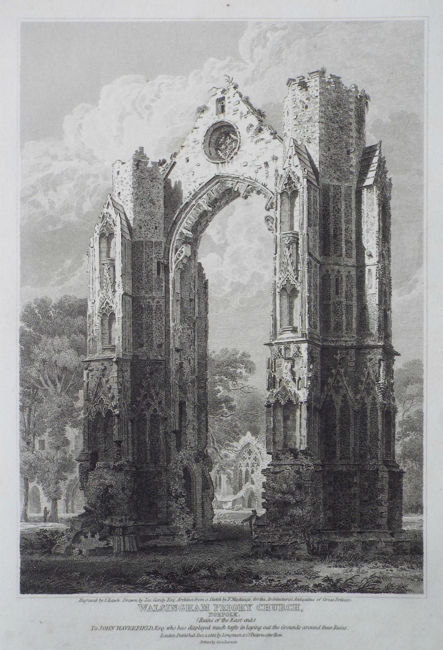 Print - Walsingham Priory Church, Norfolk. (Ruins of the East end.) - Rawle