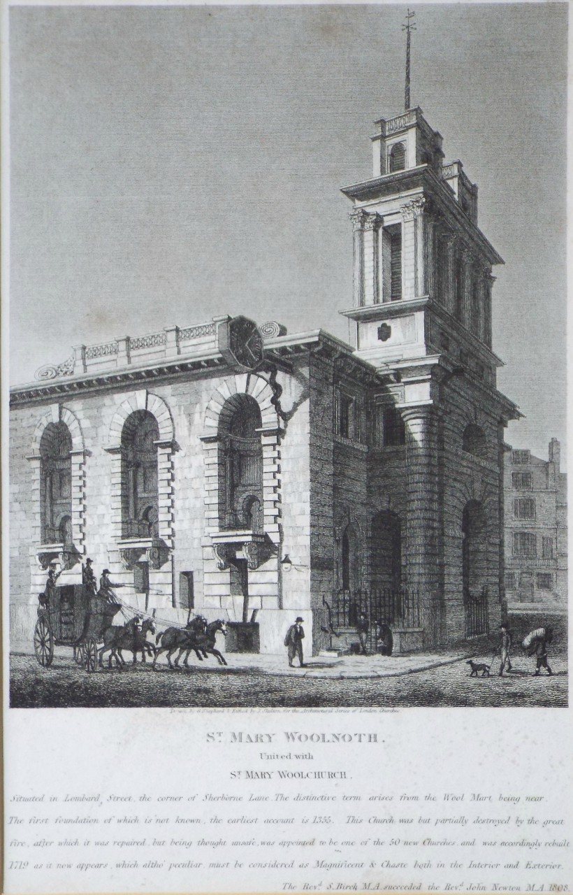 Print - St. Mary Woolnoth. United with St. Mary Woolchurch. - Skelton