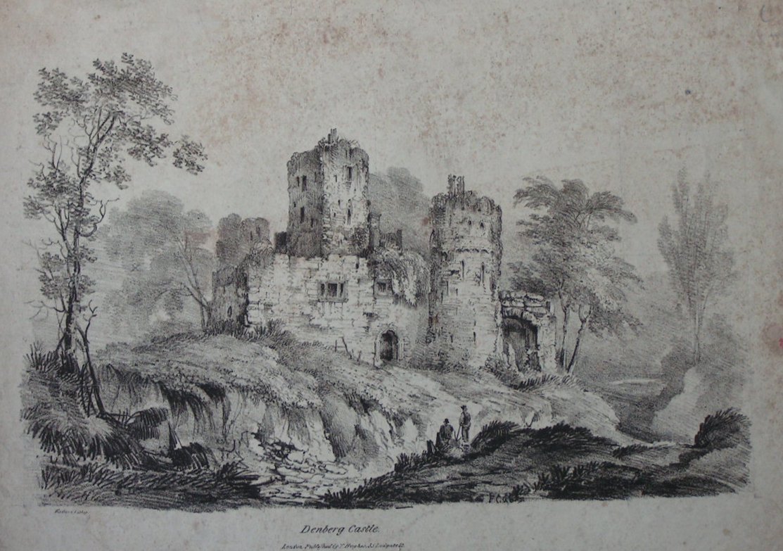 Lithograph - Denberg Castle - 