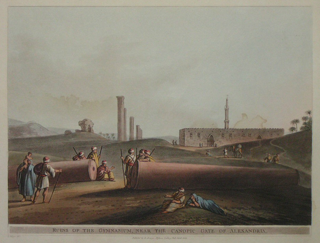 Aquatint - Ruins of the Gymnasium, near the Canopic Gate of Alexandria