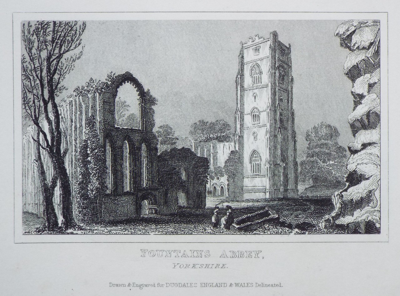 Print - Fountains Abbey, Yorkshire.