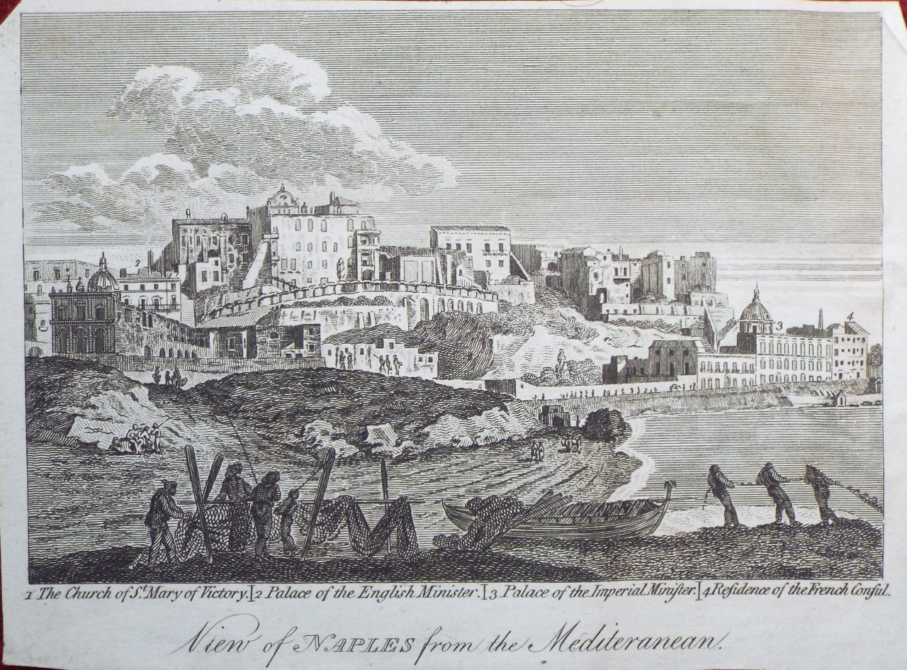 Print - View of Naples from the Mediteranean.