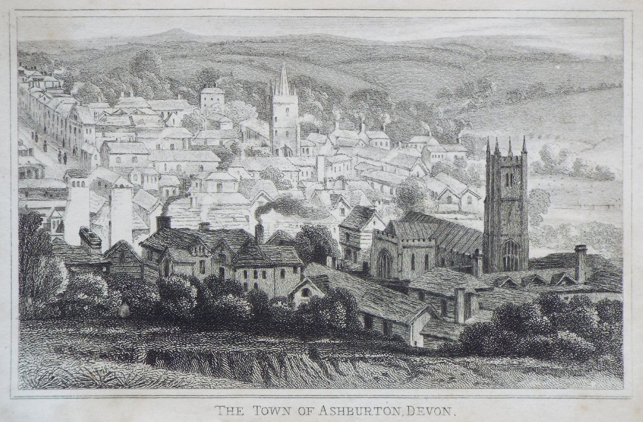 Print - The Town of Ashburton, Devon.