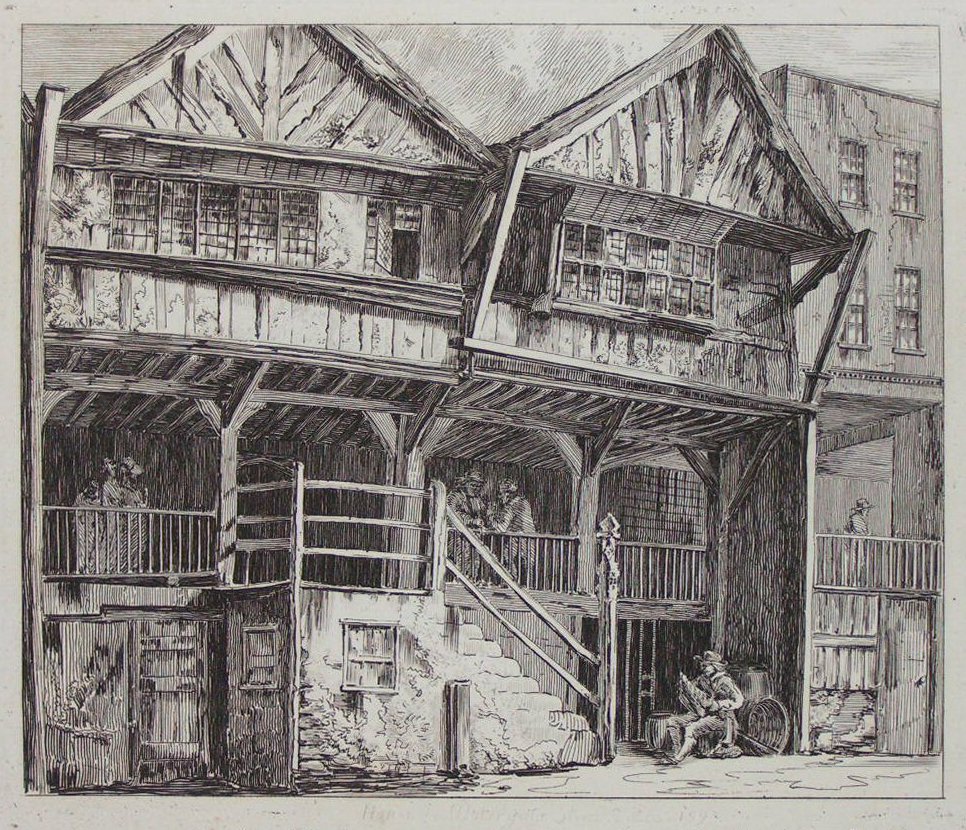 Etching - House in Watergate Street 1590 - Cuitt