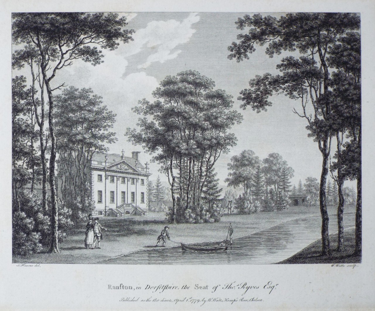 Print - Ranston, in Dorsetshire, the Seat of Thos Ryves Esqr. - Watts
