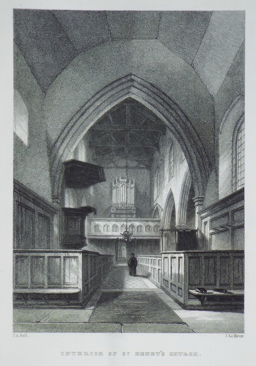 Print - Interior of St. Benet's Church. - Le