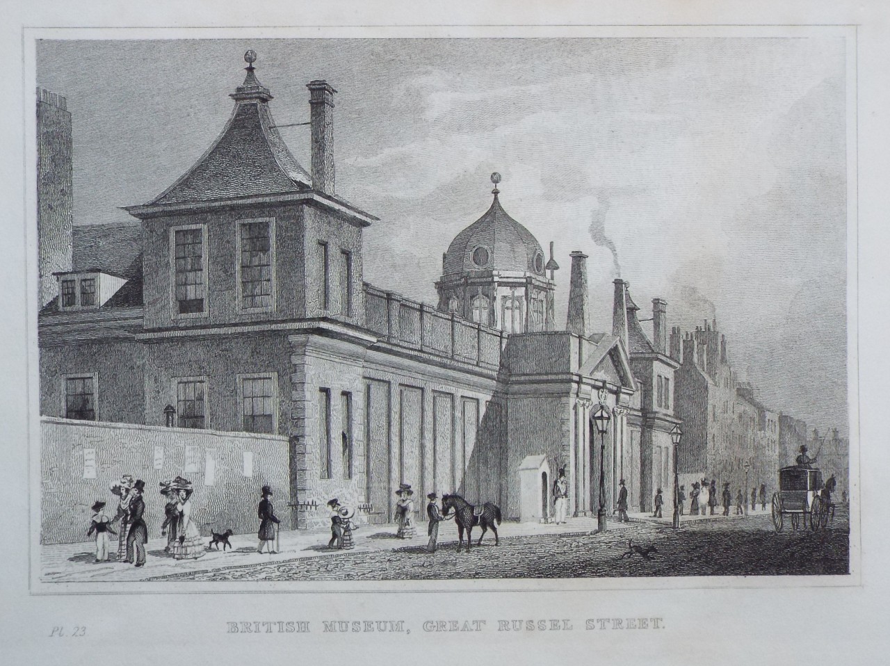 Print - British Museum, Great Russel Street.