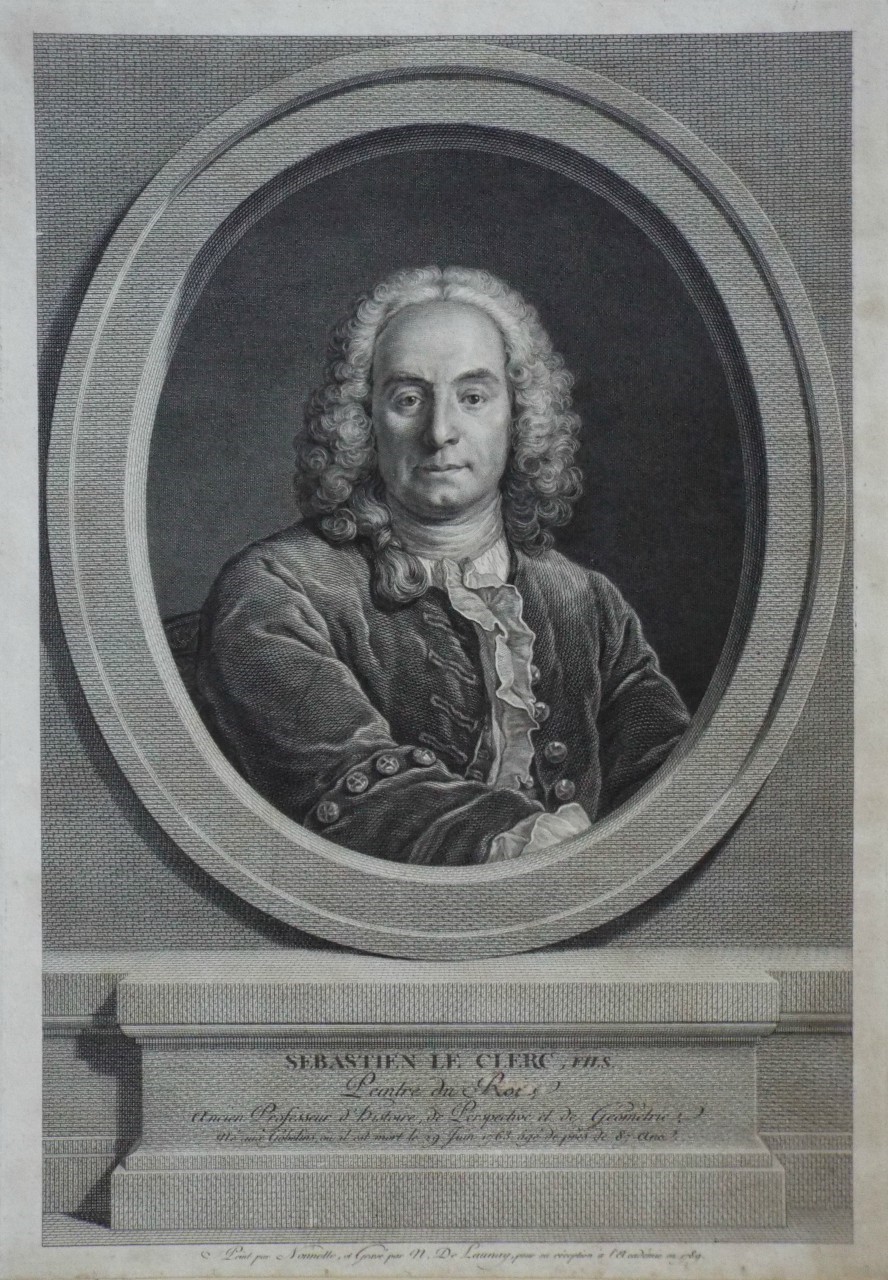 Print - Sebastien le Clerc, Fils. Peintre du Roi. Ancien Professeur d'Histoire, de Perspective at de Geometrie - De