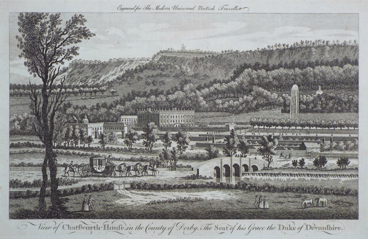 Print - View of Chatsworth-House, in the County of Derby, The Seat of His Grace, the Duke of Devonshire.