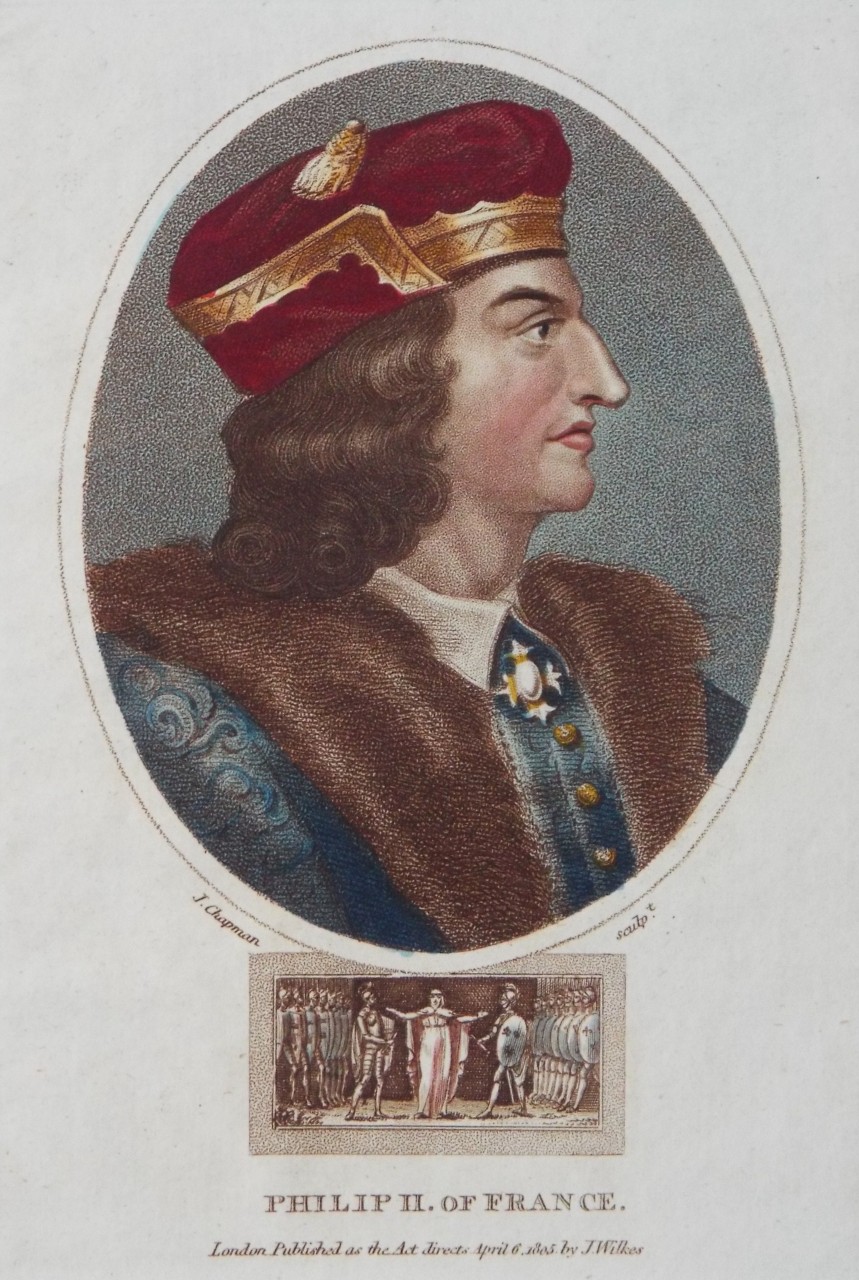 Stipple - Philip II. of France. - Chapman