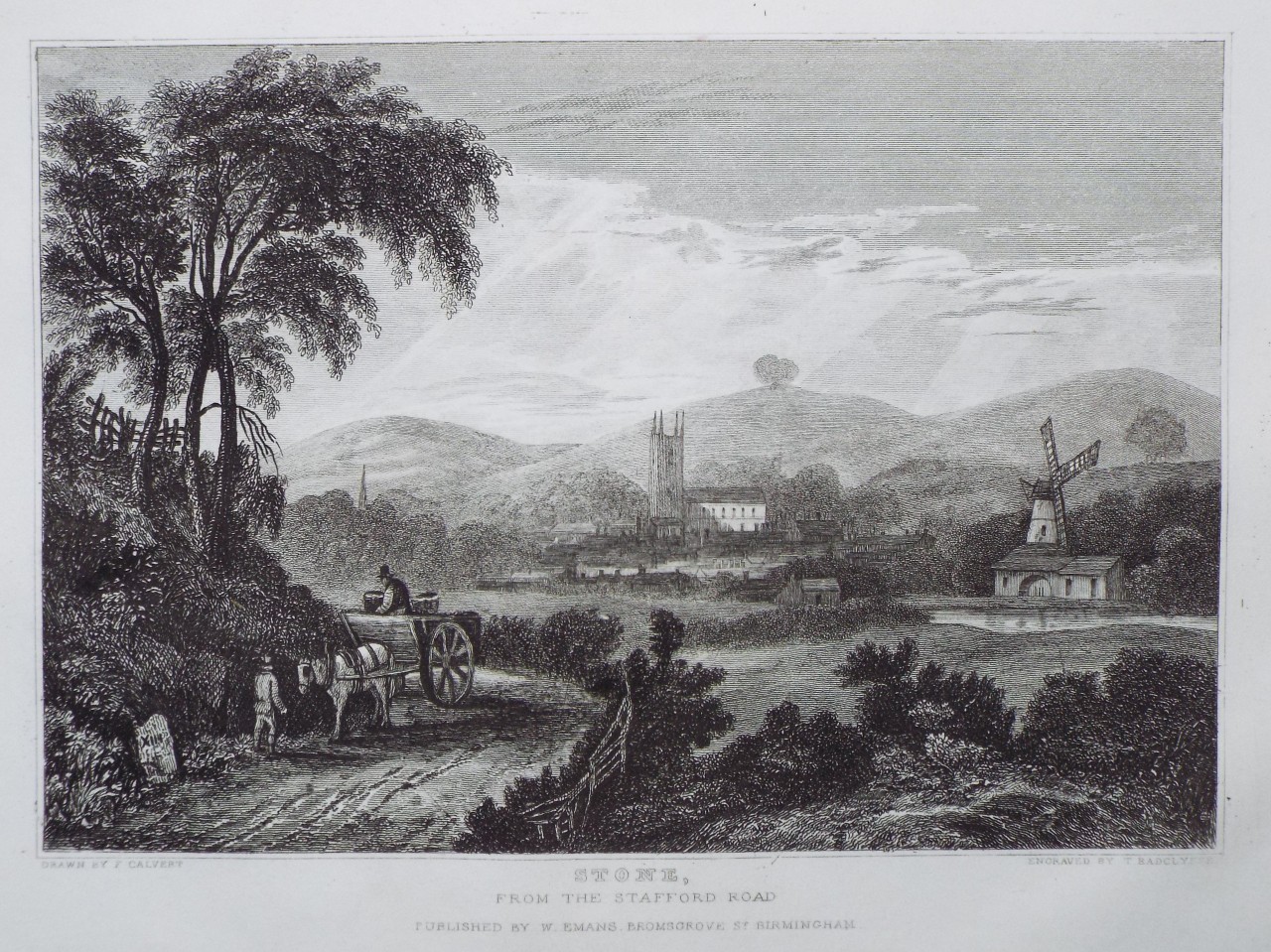 Print - Stone, from the Stafford Road - Radclyffe