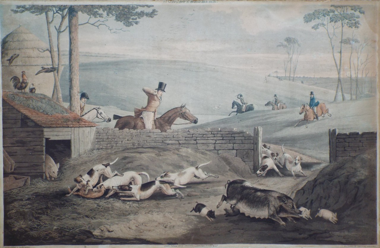 Aquatint - Worcestershire: 4. The Death (Southall Farm) - Fielding