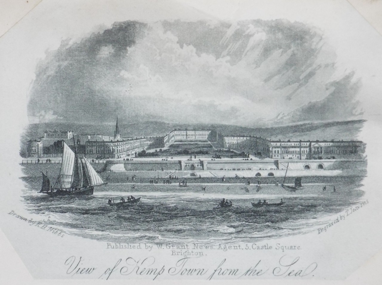 Steel Vignette - View of Kemp Town from the Sea. - Jeavons