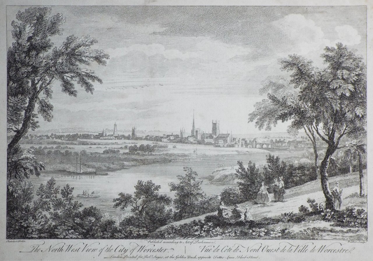 Print - The North West View of the City of Worcester. | Vue du Cote de Nord Ouest de la Ville de Worcestre. - 