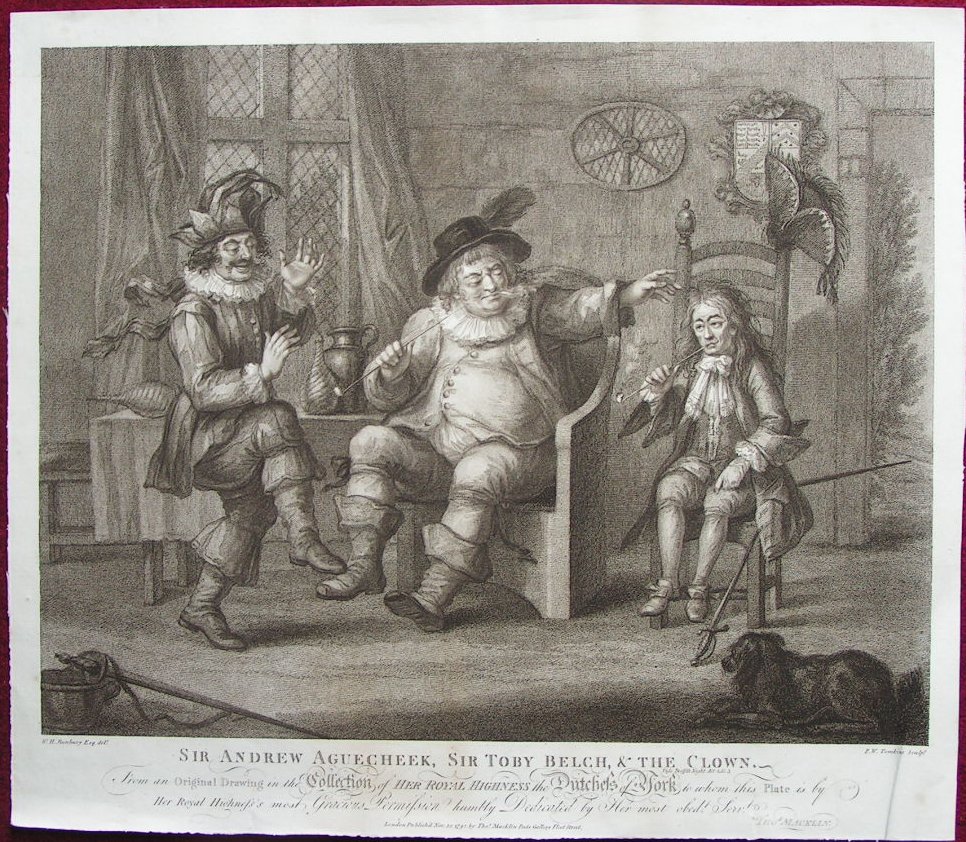 Print - Sir Andrew Aguecheek, Sir Toby Belch and the Clown - Tomkins