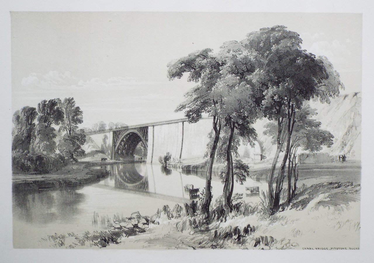 Lithograph - Canal Bridge, Pitstone, Bucks - Bourne