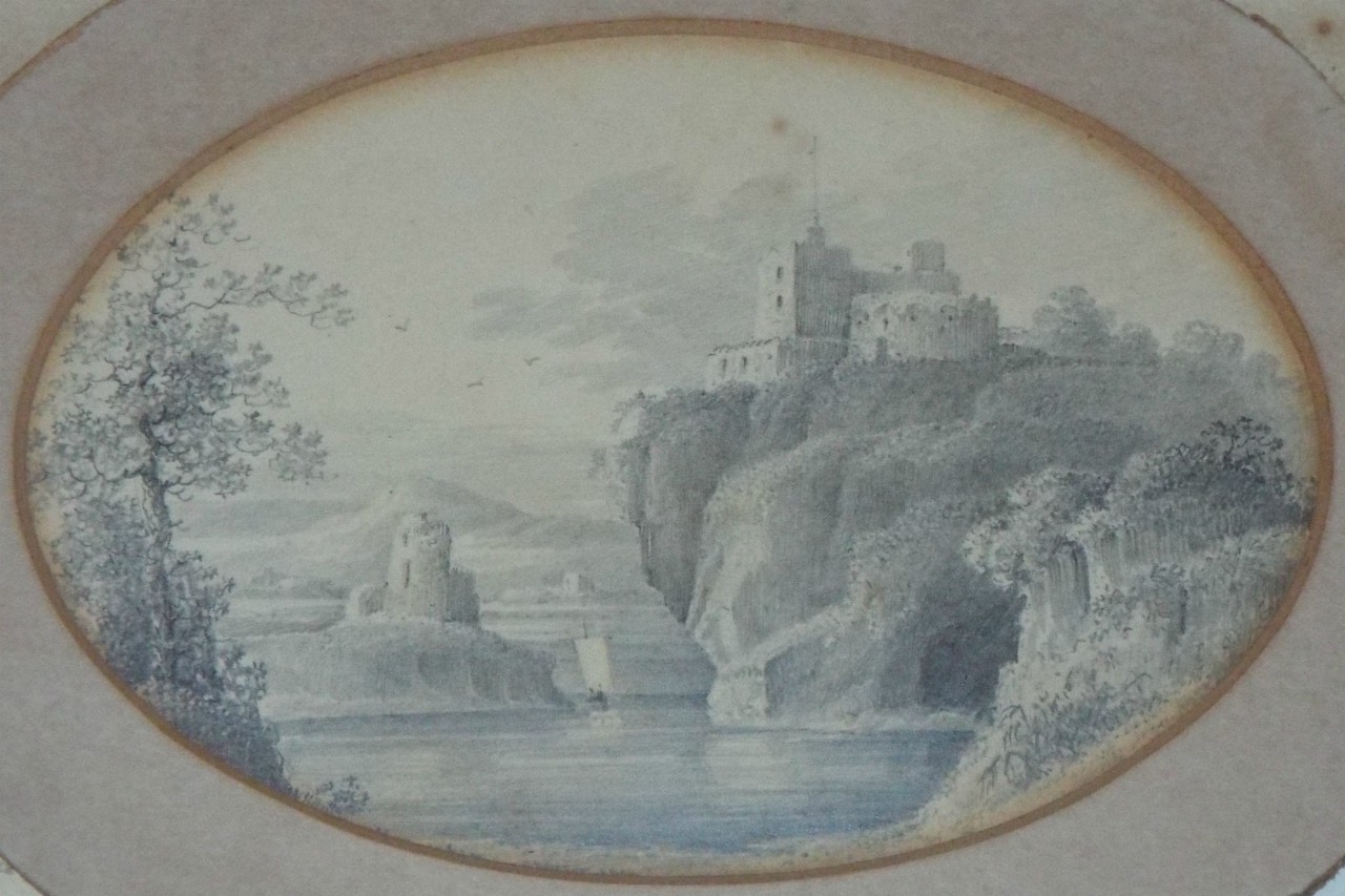 Pencil - (Castle beside a lake)