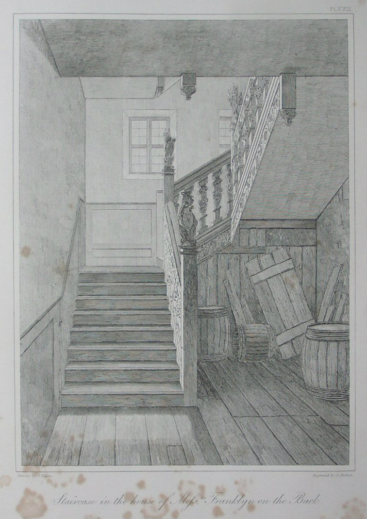 Etching - Staircase in the house of Messrs. Franklyn on the Back. - Skelton