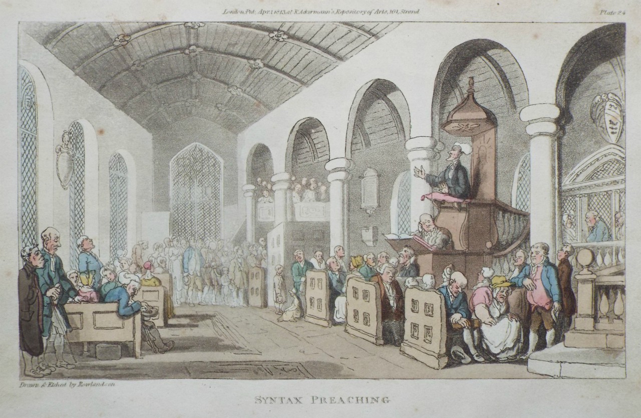 Aquatint - Syntax Preaching - Rowlandson