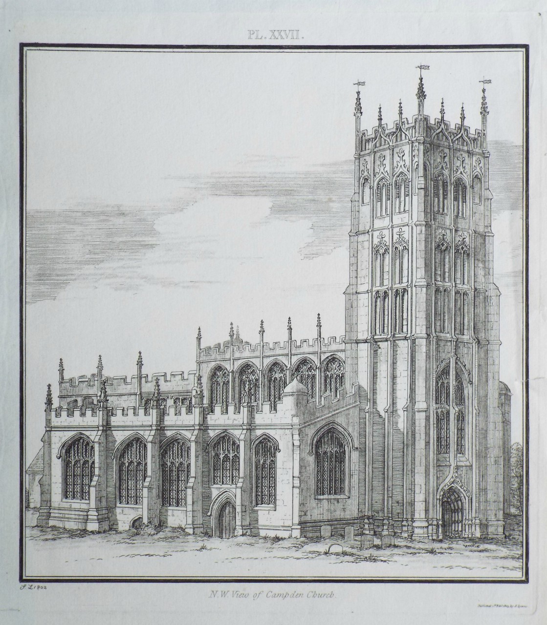 Print - N. W. View of Campden Church.