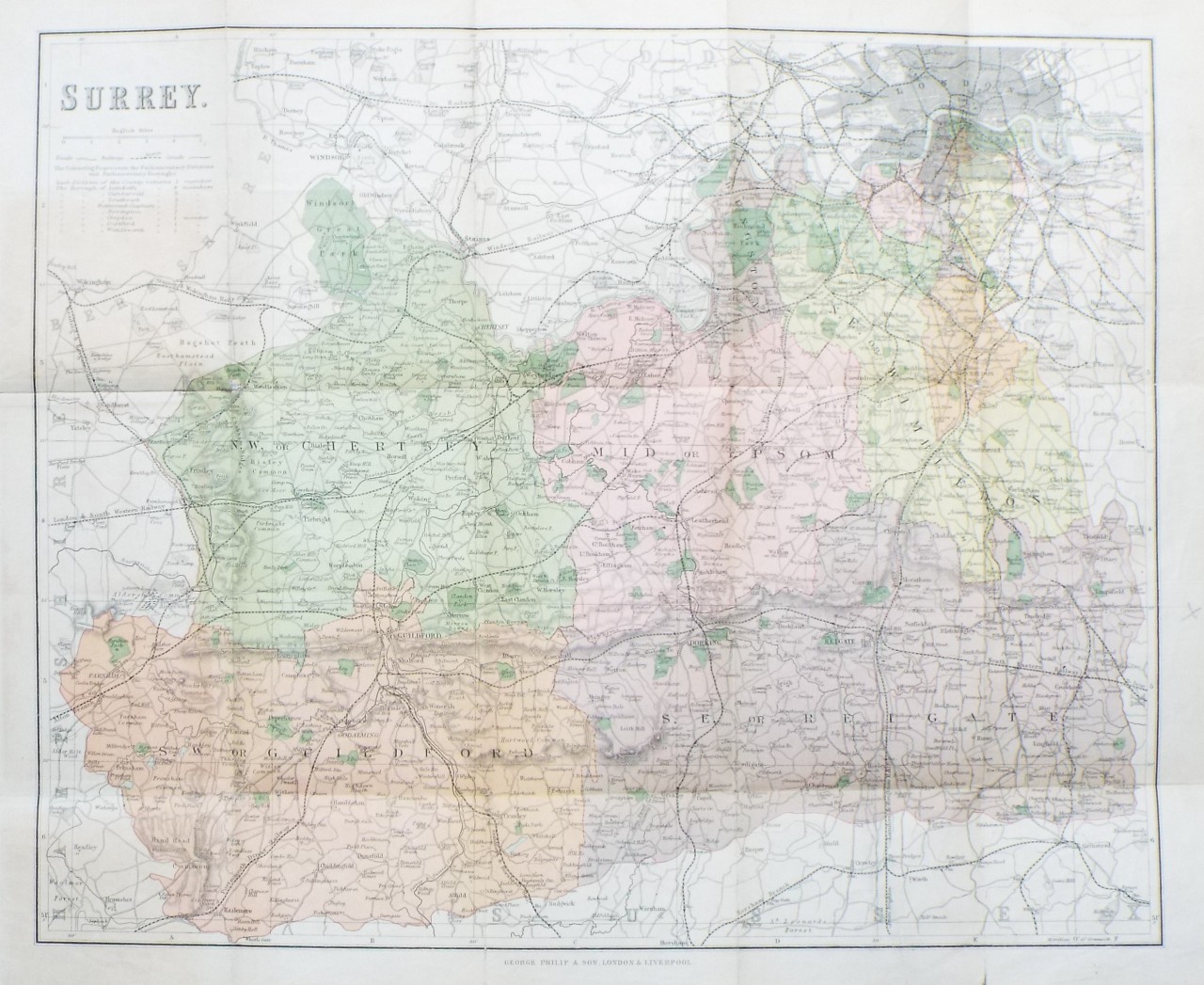 Map of Surrey