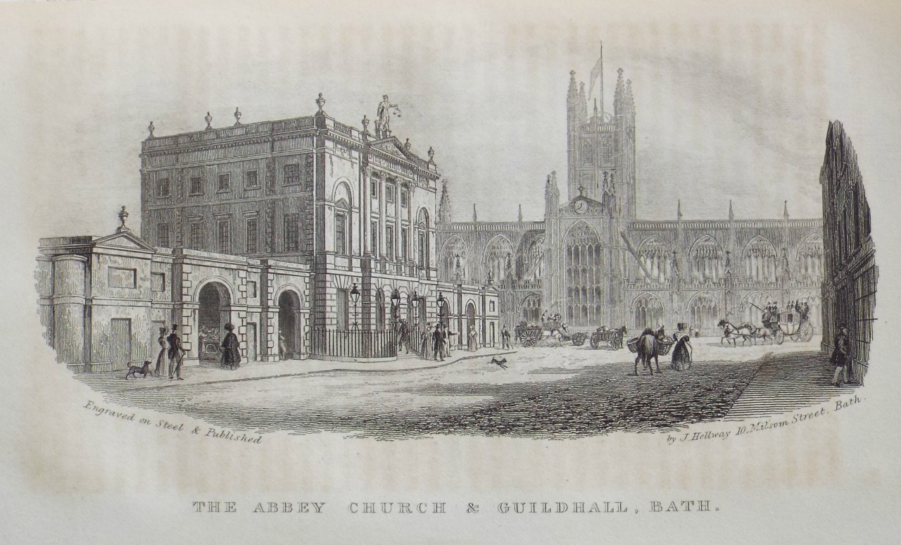 Steel Vignette - The Abbey Church & Guildhall, Bath. - Holway