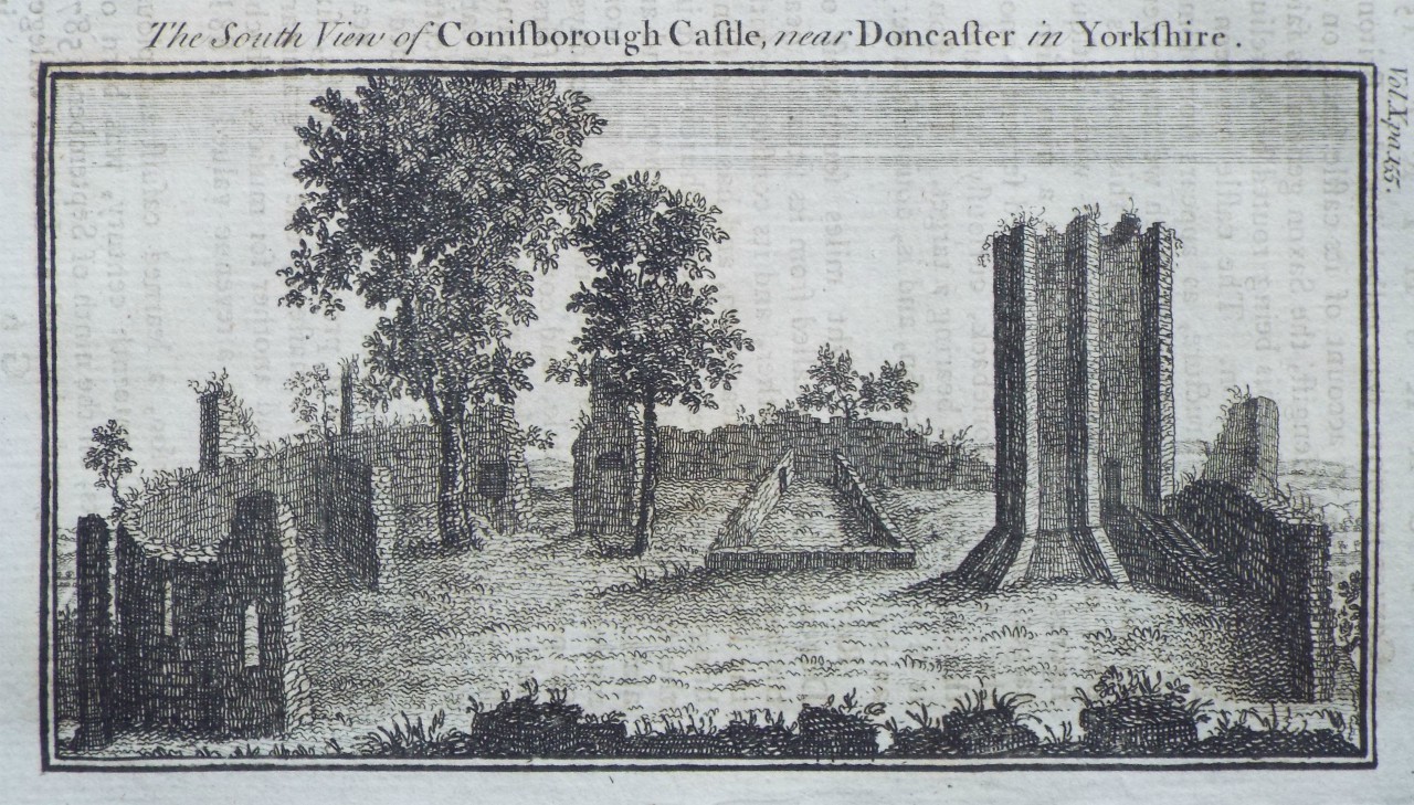 Print - The South View of Conisborough Castle, near Doncaster, in Yorkshire.