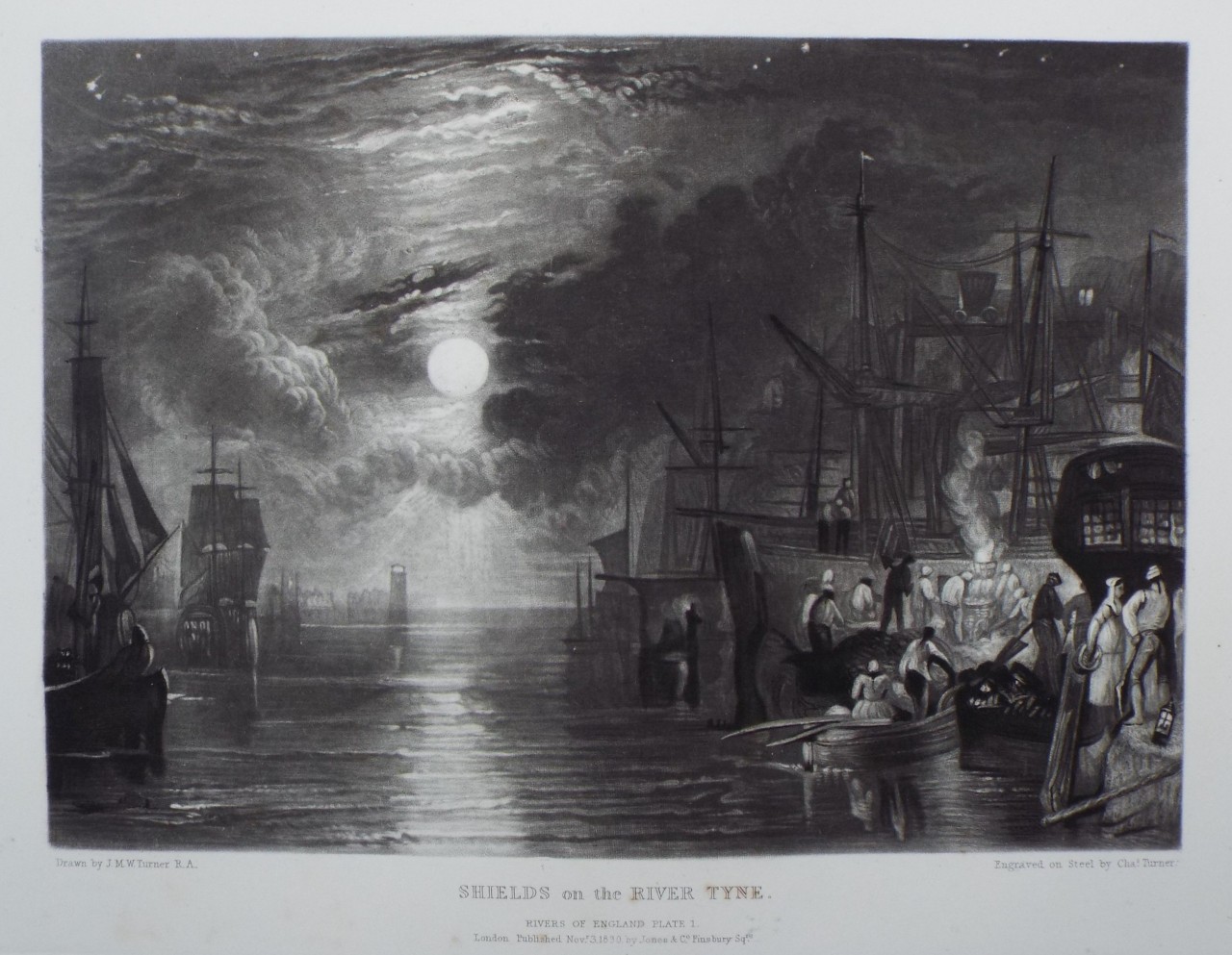 Mezzotint - Shields, on the River Tyne. - Turner