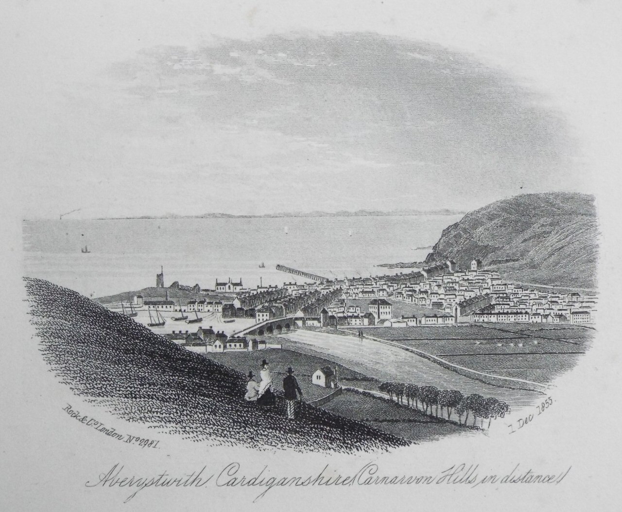 Steel Vignette - Aberystwith, Cardiganshire (Carnarvon Hills in Distance) - Rock