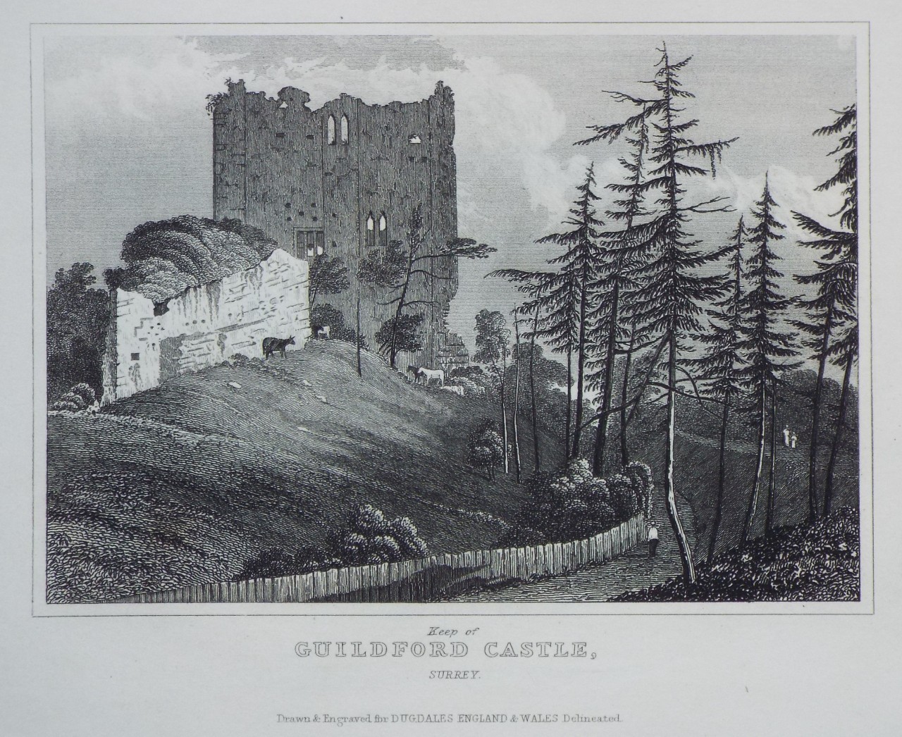 Print - Keep of Guildford Castle, Surrey.