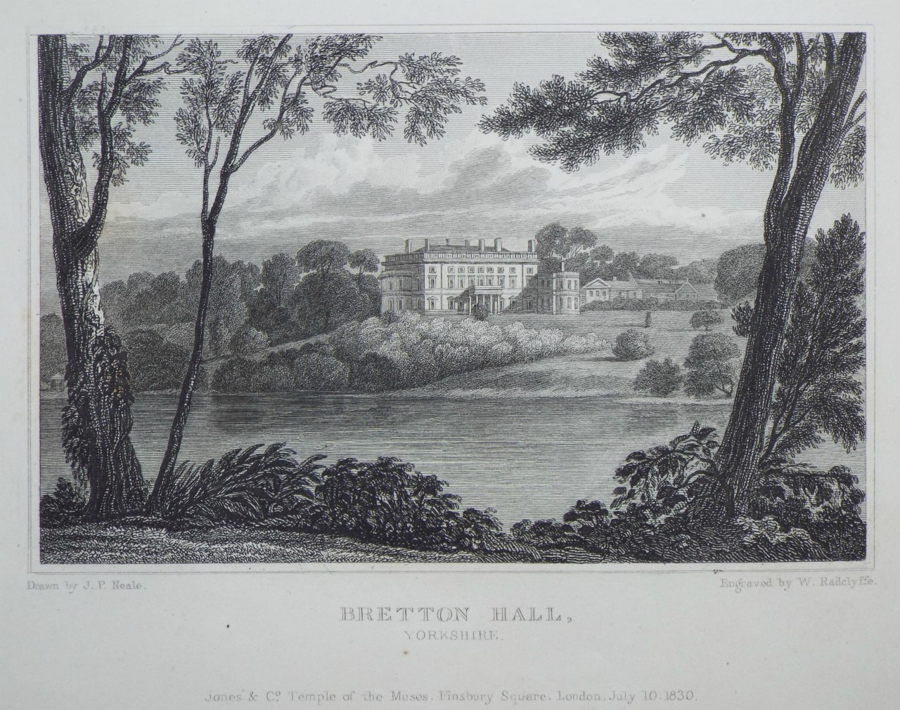 Print - Bretton Hall, Yorkshire.  - Radclyffe