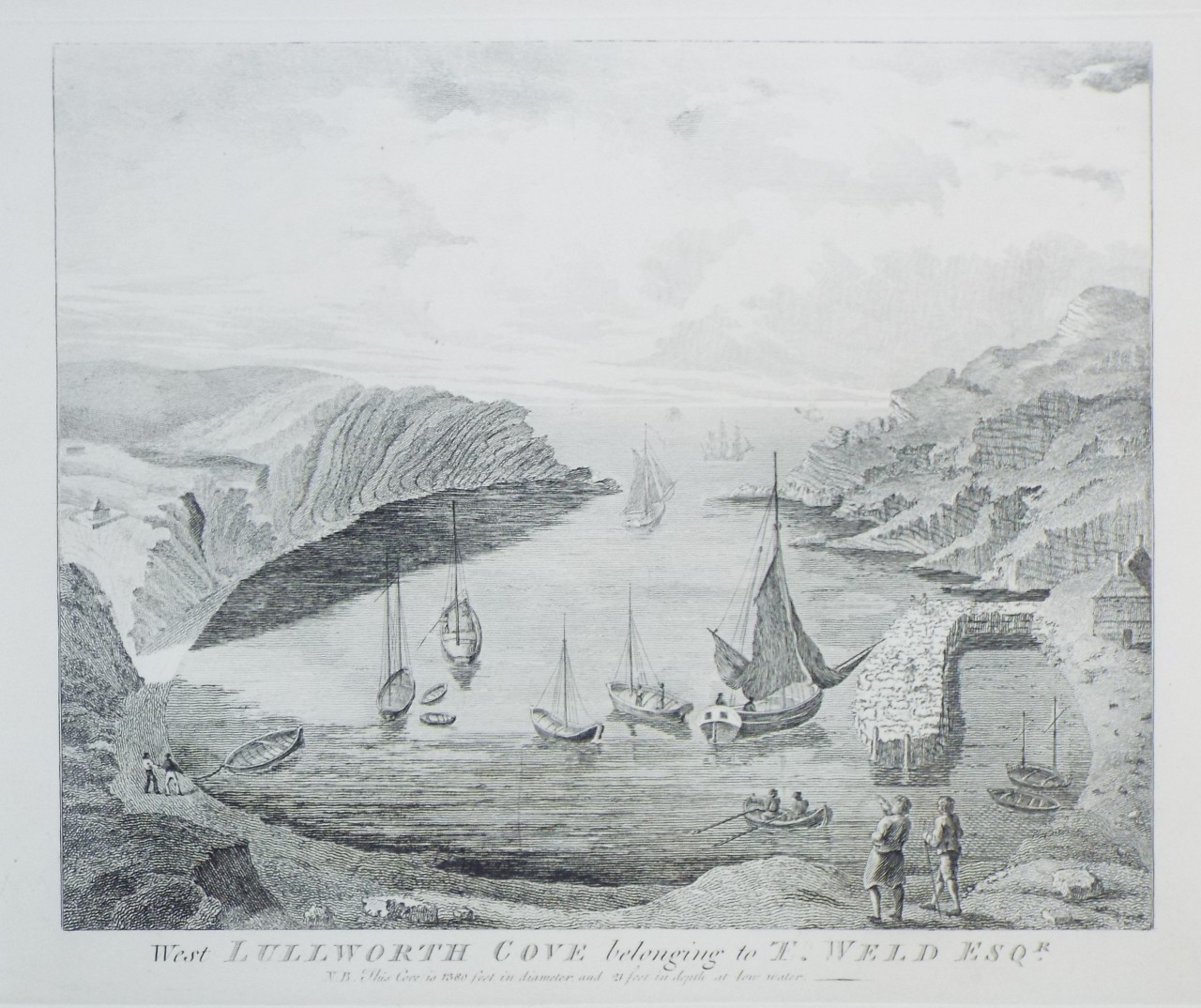 Print - West Lullworth Cove belonging to T. Weld Esqr.