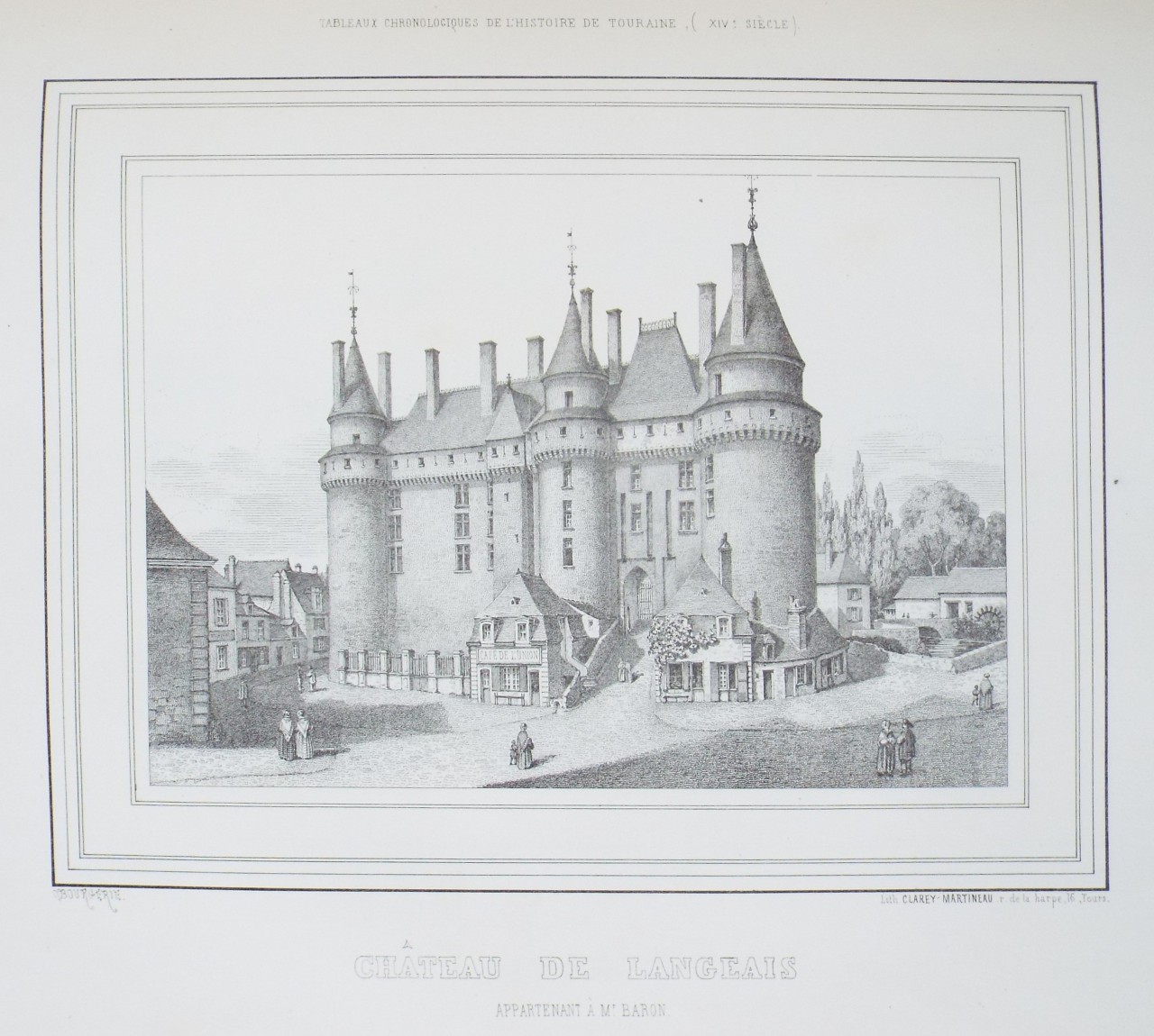 Lithograph - Chateau de Langeais.