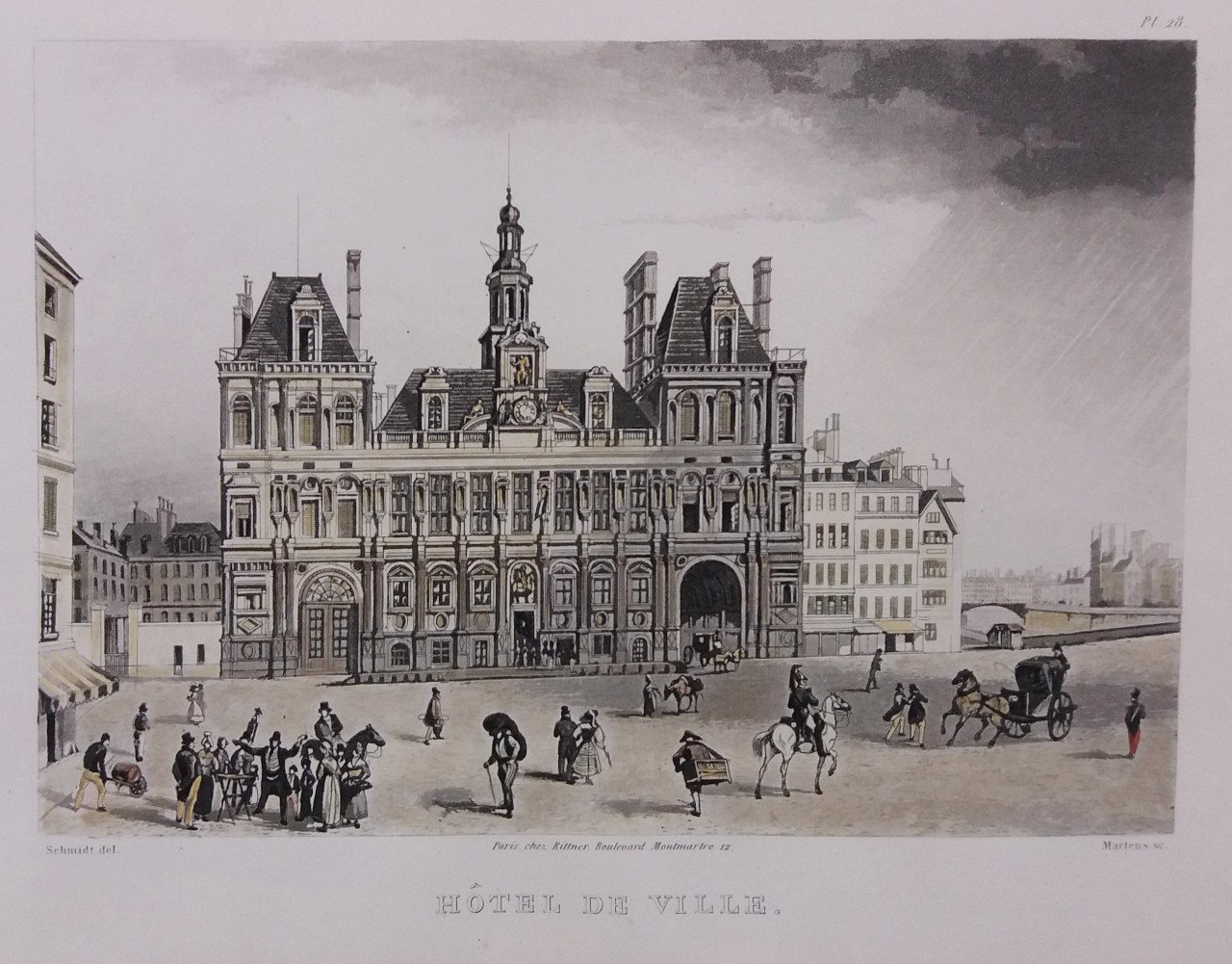 Aquatint - Hotel de Ville. - 