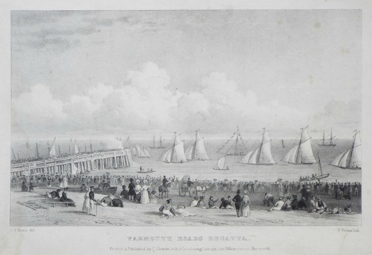 Lithograph - Yarmouth Roads Regatta. - Picken