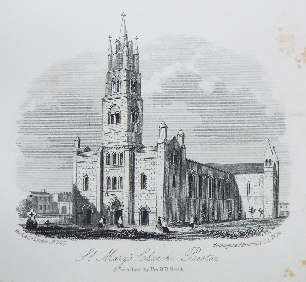 Steel Vignette - St. Mary's Church, Preston. Incumbent the Rev. H. R. Smith. - Rock