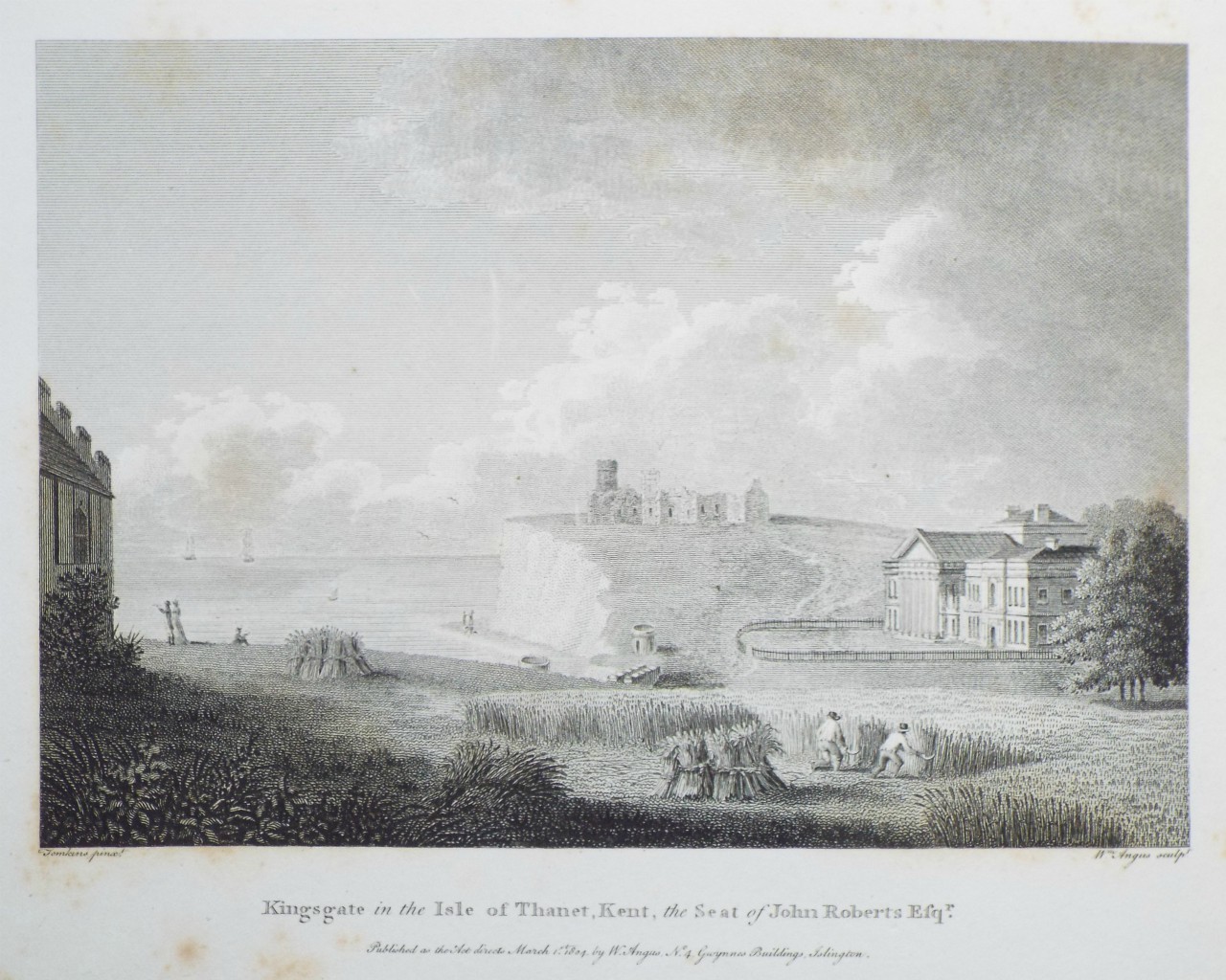 Print - Kingsgate in the Isle of Thanet, Kent, the Seat of John Roberts Esqr. - Angus