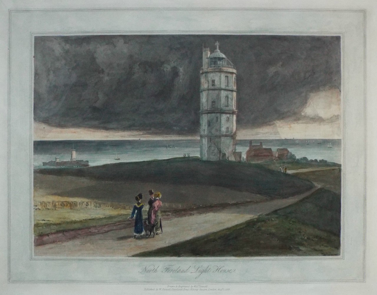 Aquatint - North Foreland Light House - Daniell