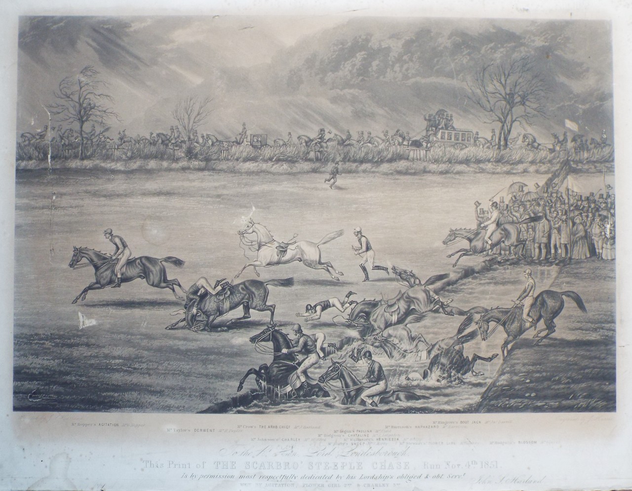 Aquatint - The Scarbro' Steeple Chase, Run Nov. 4th. 1851. - Harris