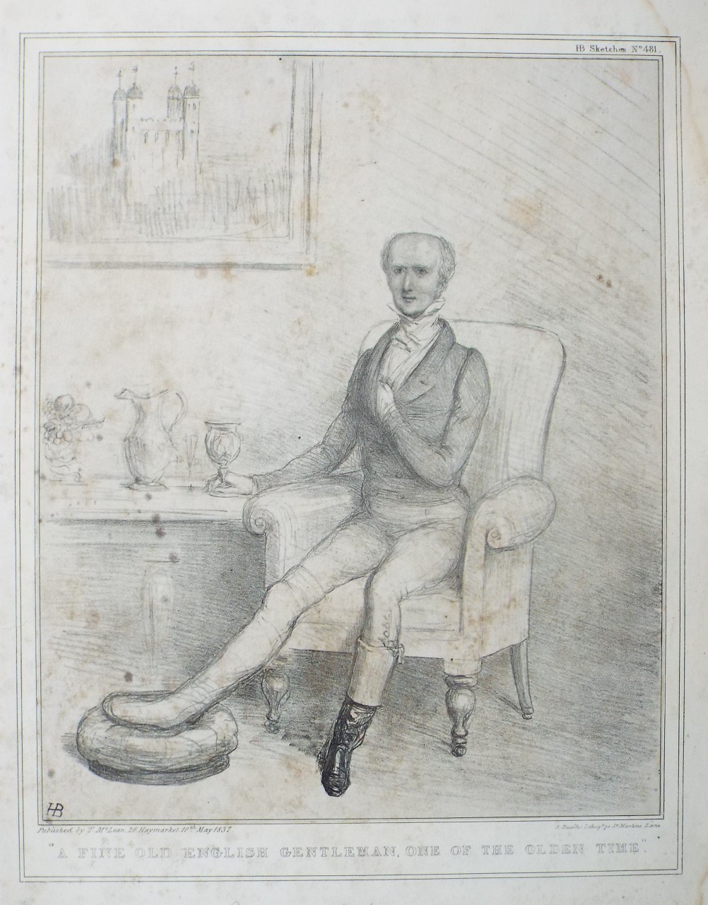 Lithograph - 481: A Fine Old English Gentleman, One of the Olden Time.Study for Rotten Row, Hyde Park.
