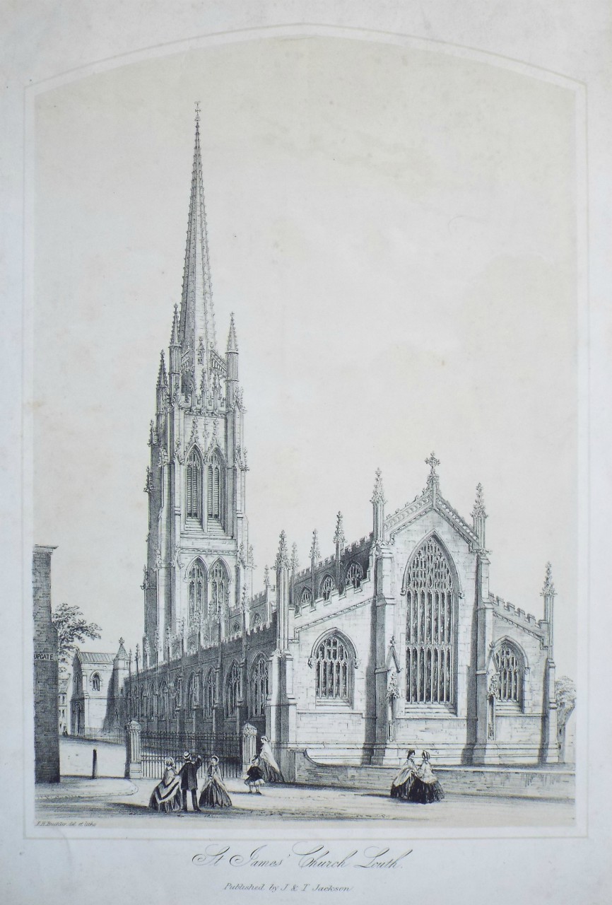 Lithograph - St James Church Louth. - Buckler